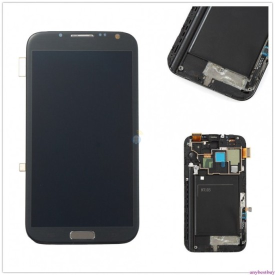 TOUCH+DISPLAY COM FRAME SAMSUNG GALAXY NOTE 2 GT-N7105 5.5"CINZA